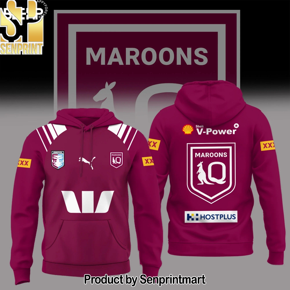 Queensland Maroons Back In Black Uniform 2025 Hoodie – Sports Fan Outfit 2386