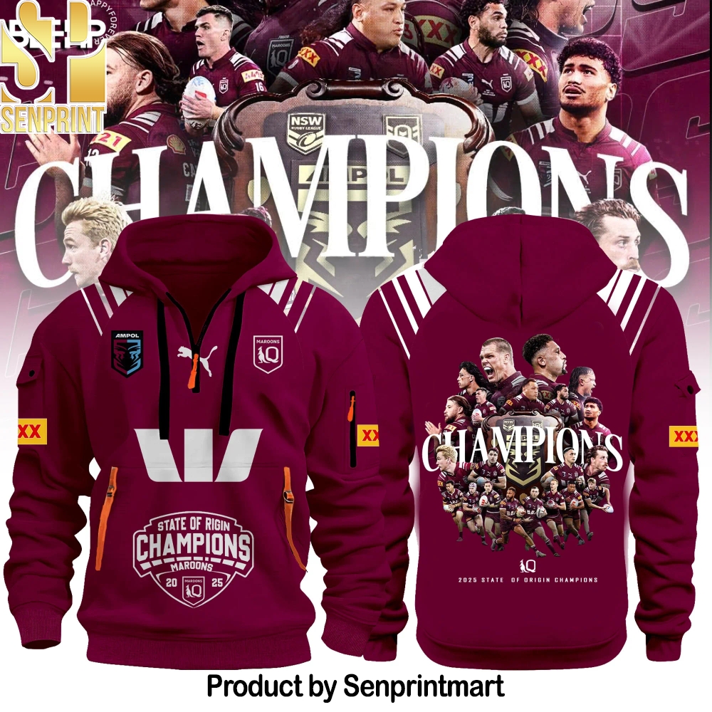 Queensland Maroons Of Origin 2025 Champions Half 3D Unisex Shirt – Sports Fan Outfit 2656