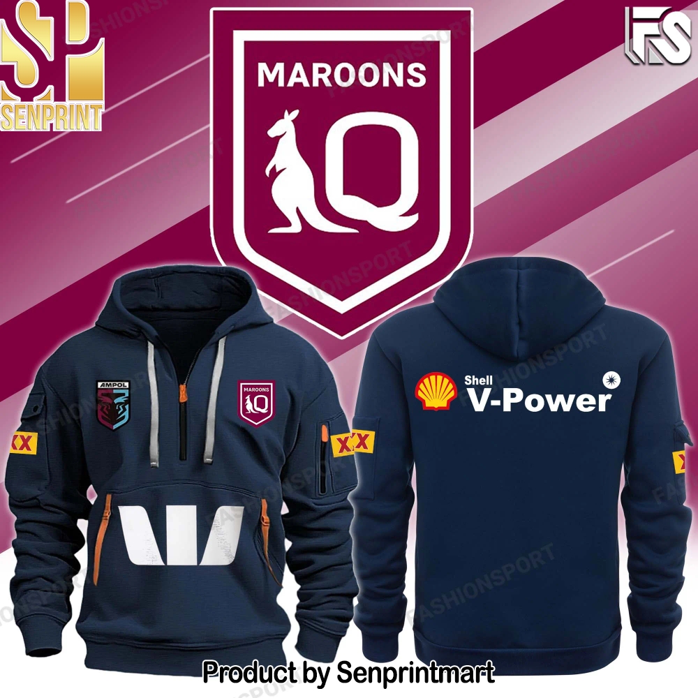 Queensland Maroons Polo & Cap Champion Half 3D Unisex Shirt – Sports Fan Outfit 2326