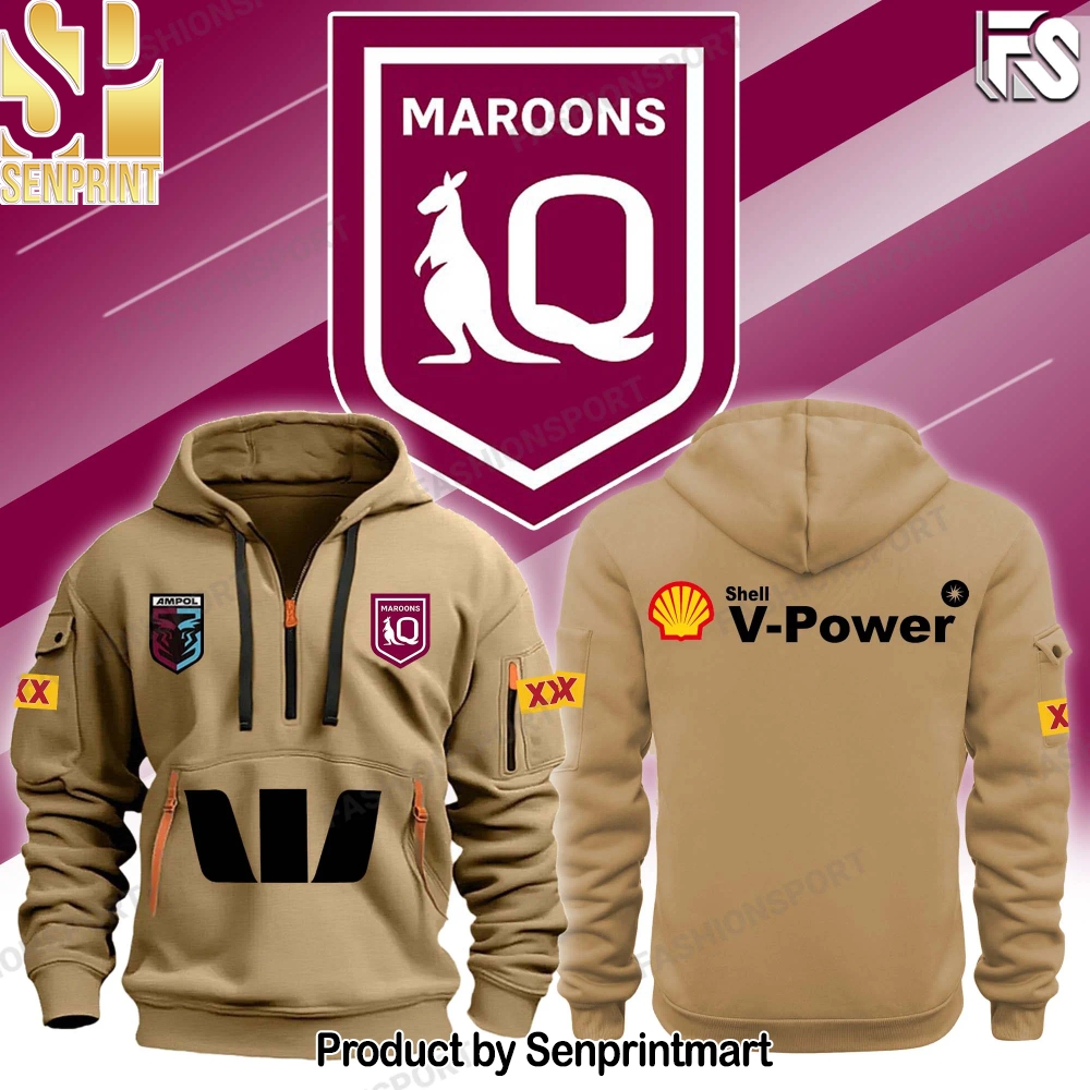 Queensland Maroons Polo & Cap Champion Half 3D Unisex Shirt – Sports Fan Outfit 2786