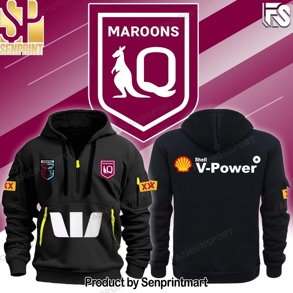 Queensland Maroons Polo & Cap Champion Half 3D Unisex Shirt – Sports Fan Outfit 3082