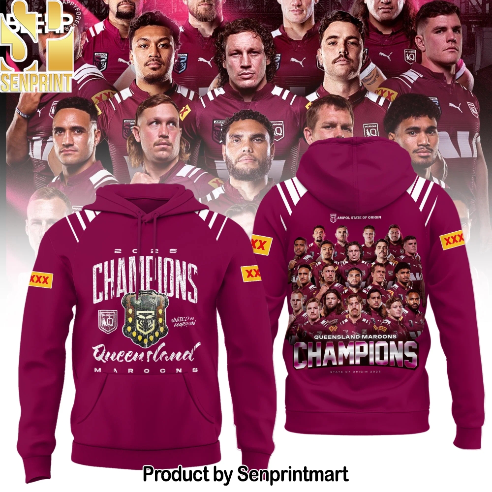 Queensland Maroons State Of Origin 2025 Champions Hoodie – Sports Fan Outfit 2805