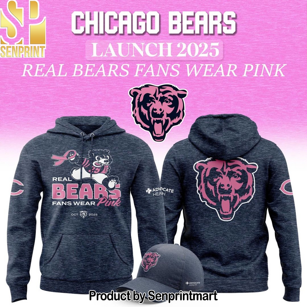 Real Bear Fans Wear Pink Launch 2025 Hoodie – Sports Fan Outfit 1819