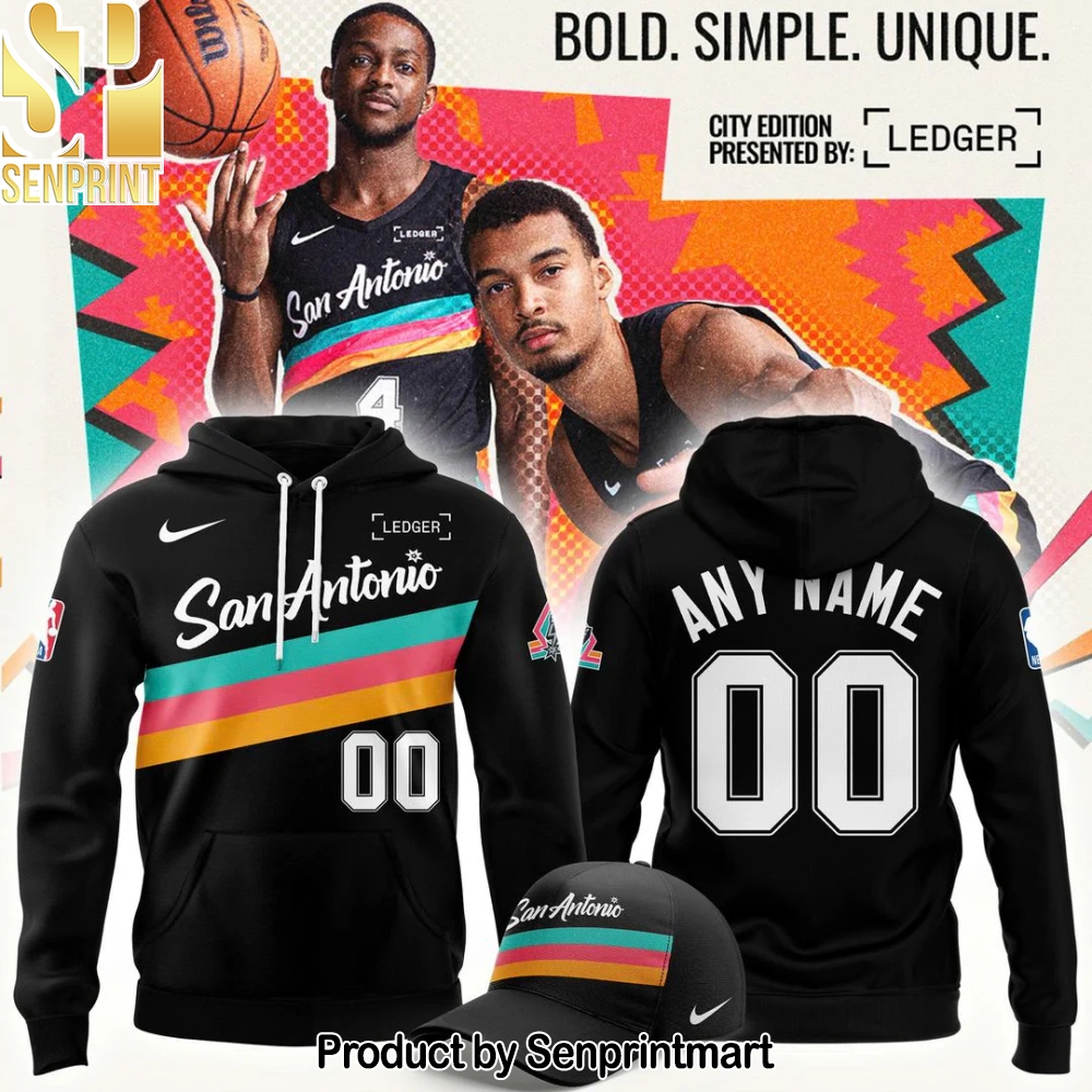 San Antonio Spurs Back To Black City Edition Custom Hoodie – Sports Fan Outfit 3078