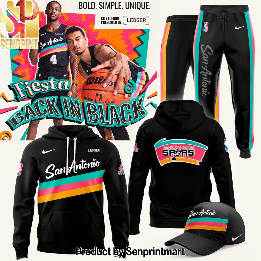 San Antonio Spurs Back To Black City Edition Custom Hoodie – Sports Fan Outfit 3389
