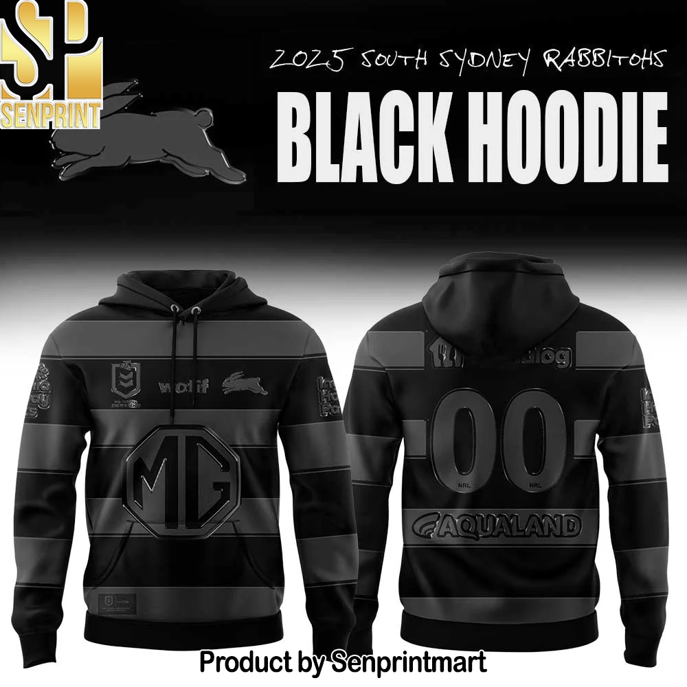 South Sydney Rabbitohs Back In Black Hoodie – Sports Fan Outfit 2130