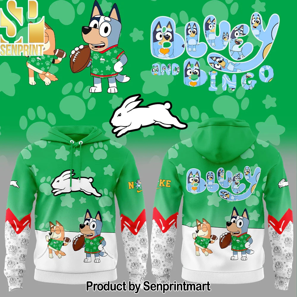 South Sydney Rabbitohs x Bluey and Bingo Hoodie – Sports Fan Outfit 2251