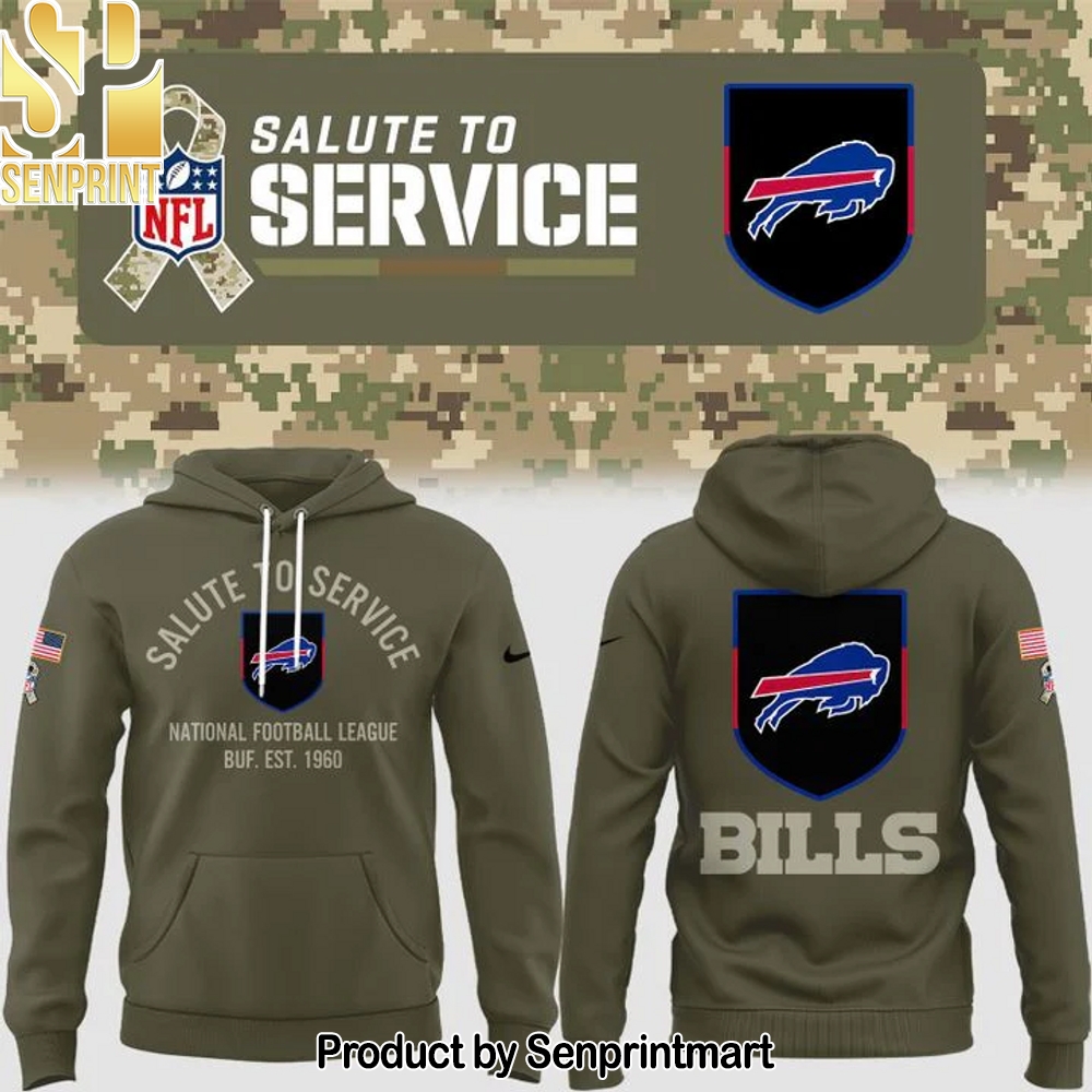 Special New 2025 Salute To Service Buffalo Bills Wordmark Hoodie – Sports Fan Outfit 3249