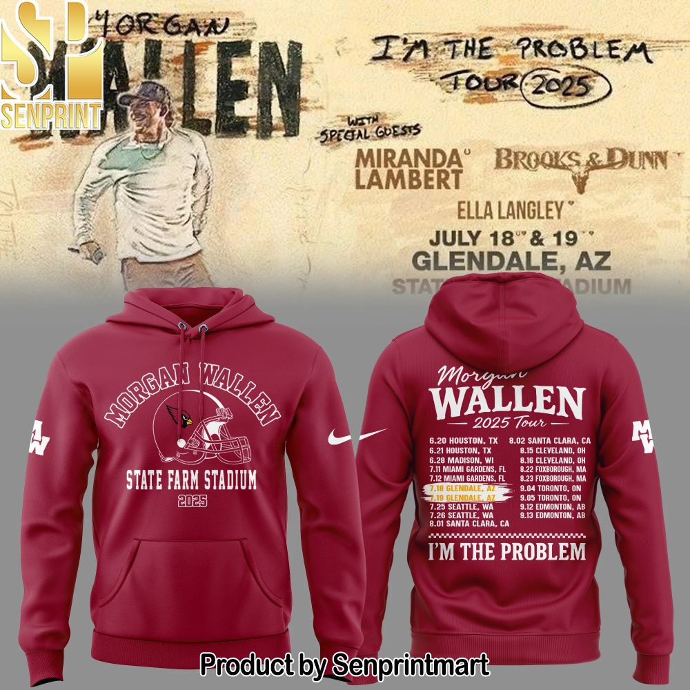 Special New Morgan Wallen x Arizona Cardinals Black Hoodie – Sports Fan Outfit 3306