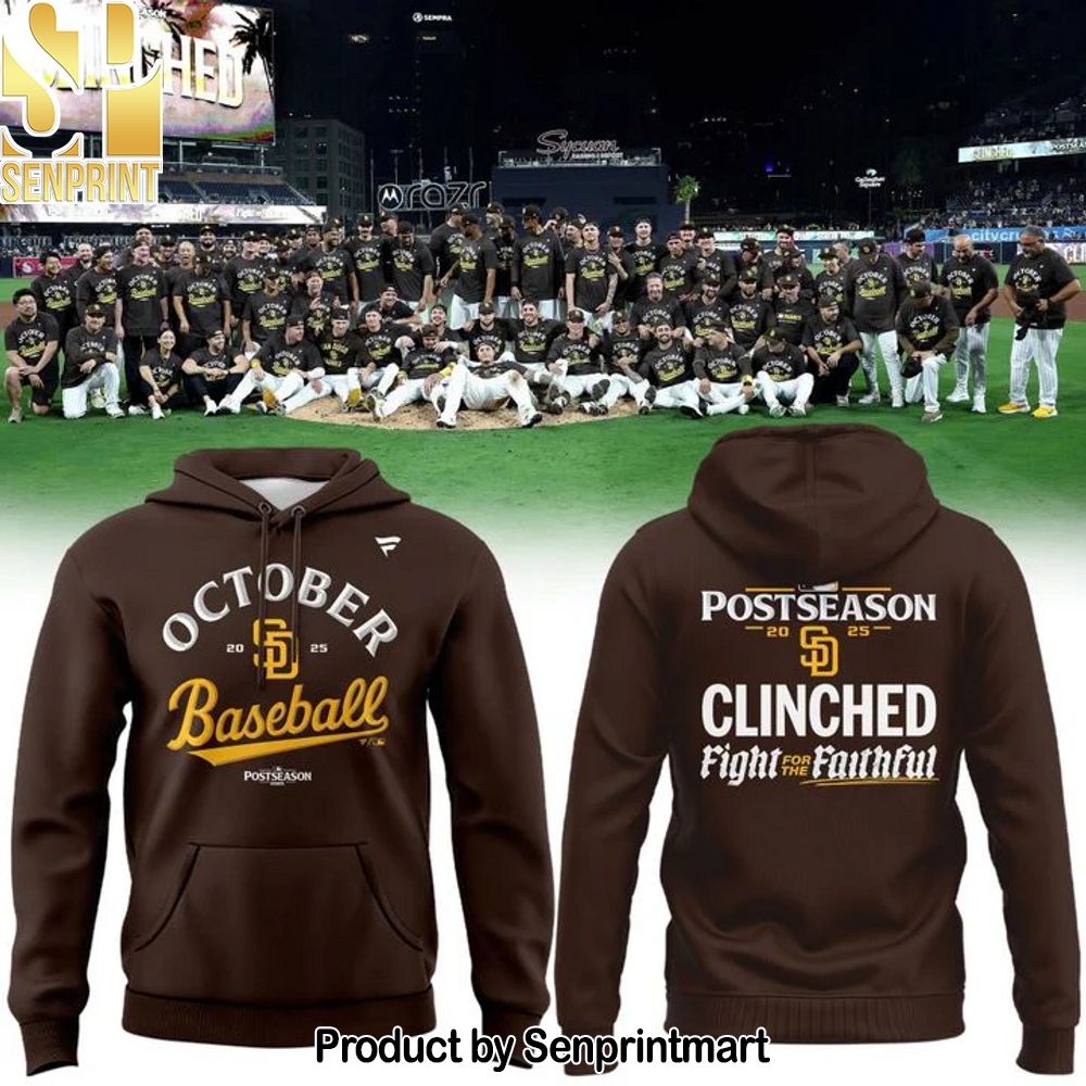 Special New October Baseball Clinched Fight for the Faithful Hoodie – Sports Fan Outfit 3189