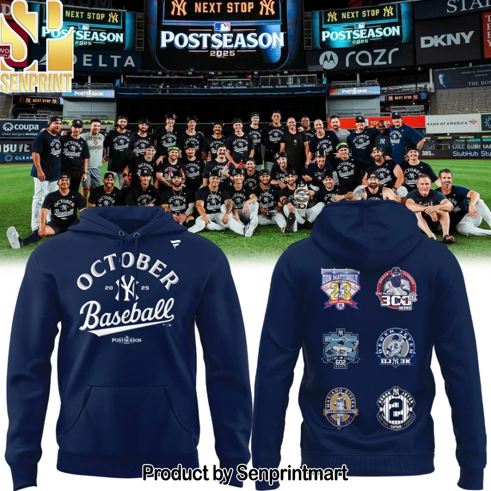 Special New October Baseball Old Patch Post Season 2025 Navy Hoodie – Sports Fan Outfit 3962