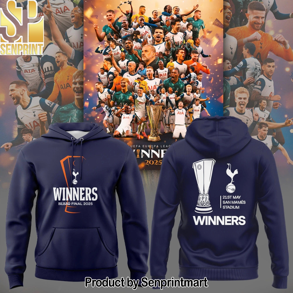 Special New Tottenham Hotspur Europa League 2025 Winners Navy Hoodie – Sports Fan Outfit 3361