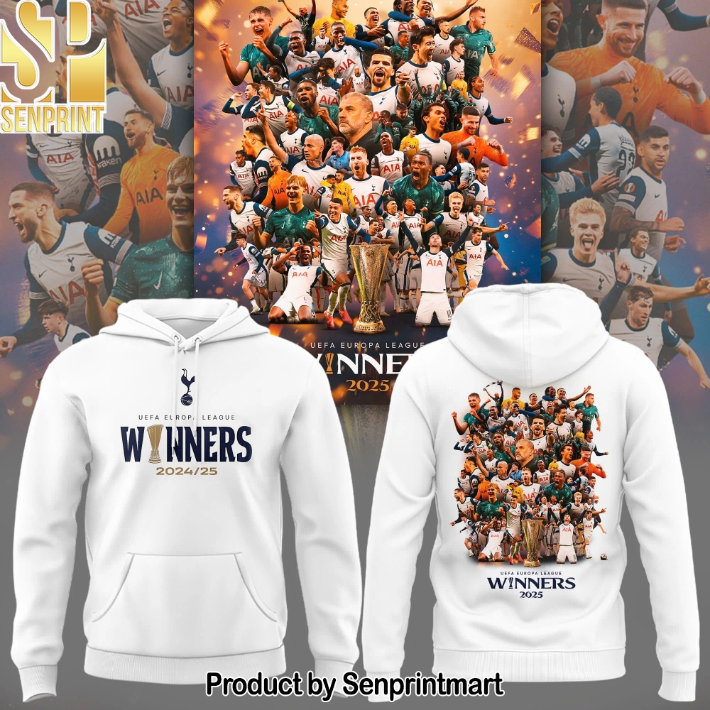 Special New Tottenham Hotspur Europa League 2025 Winners Navy Team Logo Hoodie – Sports Fan Outfit 4033