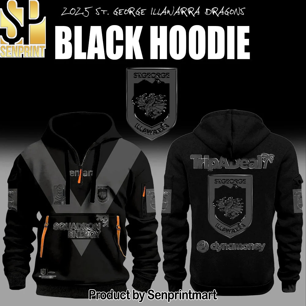 St. George Illawarra Dragons Back In Black 3D Casual Shirt – Sports Fan Outfit 4256