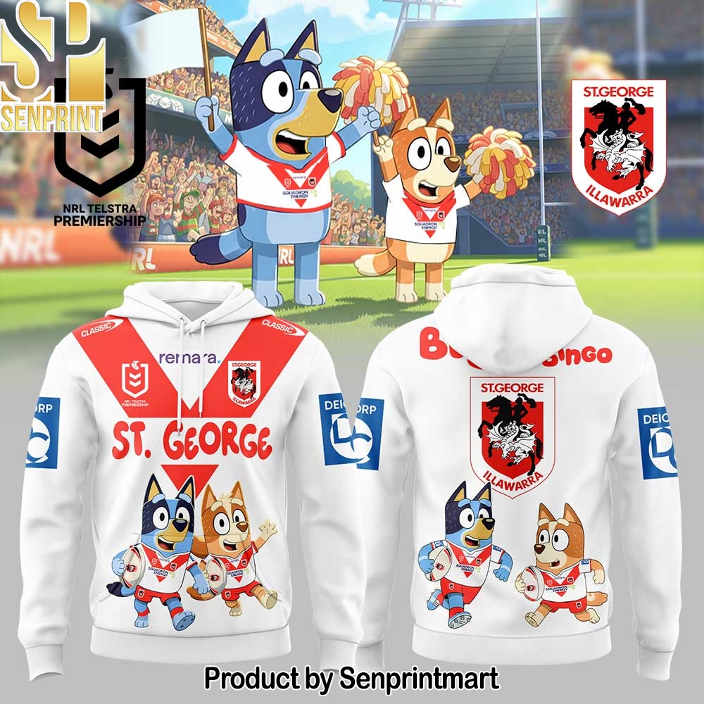 St. George Illawarra Dragons x Bluey and Bingo Hoodie – Sports Fan Outfit 3786