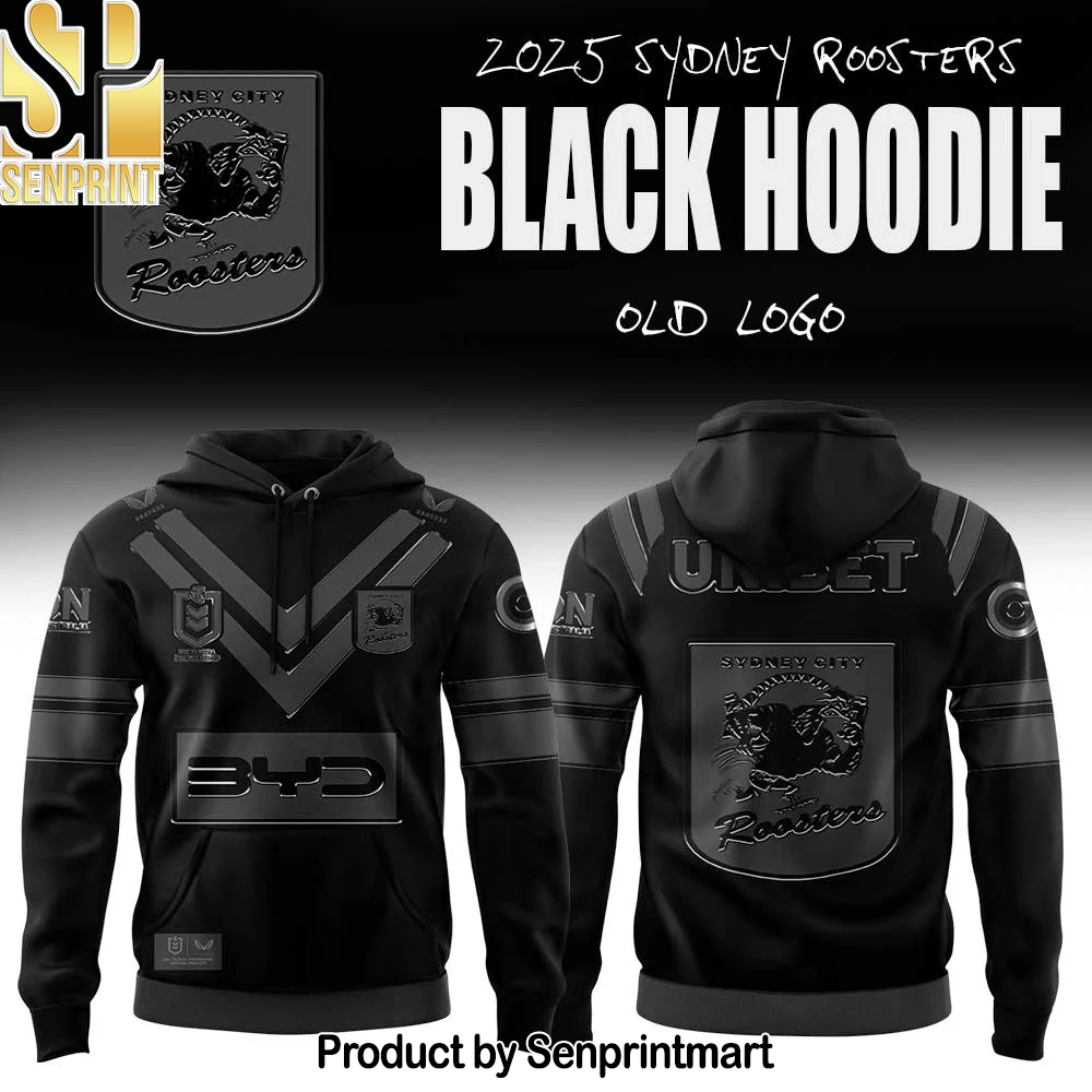 Sydney Roosters Back In Black Hoodie – Sports Fan Outfit 2270
