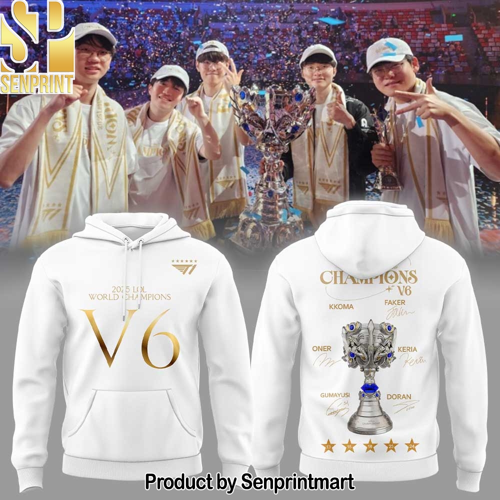 T1 World Champions V6 2025 Unisex Shirt – Sports Fan Outfit 3299