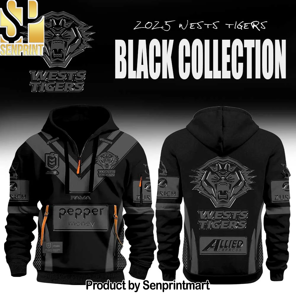 Wests Tigers Back In Black Half 3D Unisex Shirt – Sports Fan Outfit 3333