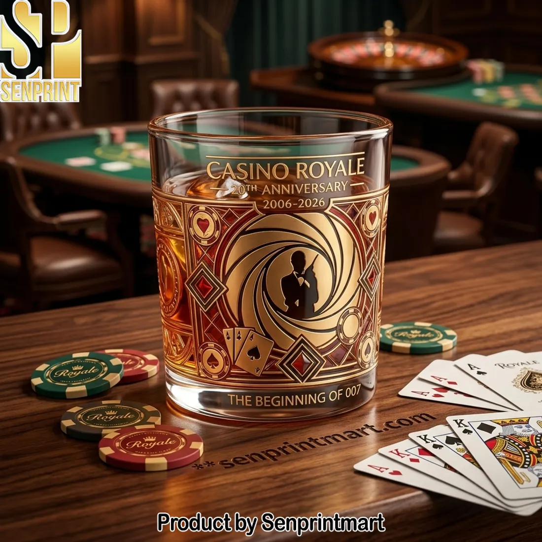 James Bond Casino Royale 20th Anniversary 2006-2026 Premium Whiskey Glass