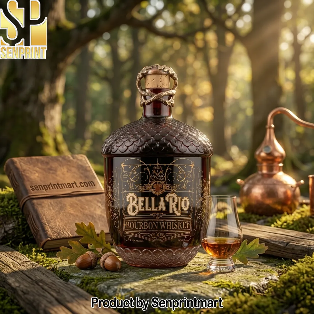 Bella Rio Acorn Shaped Luxury Bourbon Whiskey Bottle