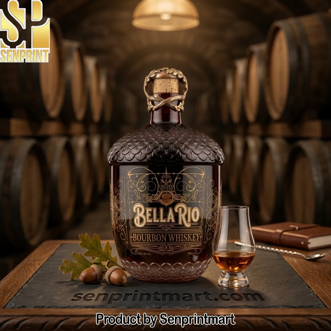 Bella Rio Acorn Shaped Luxury Bourbon Whiskey Bottle