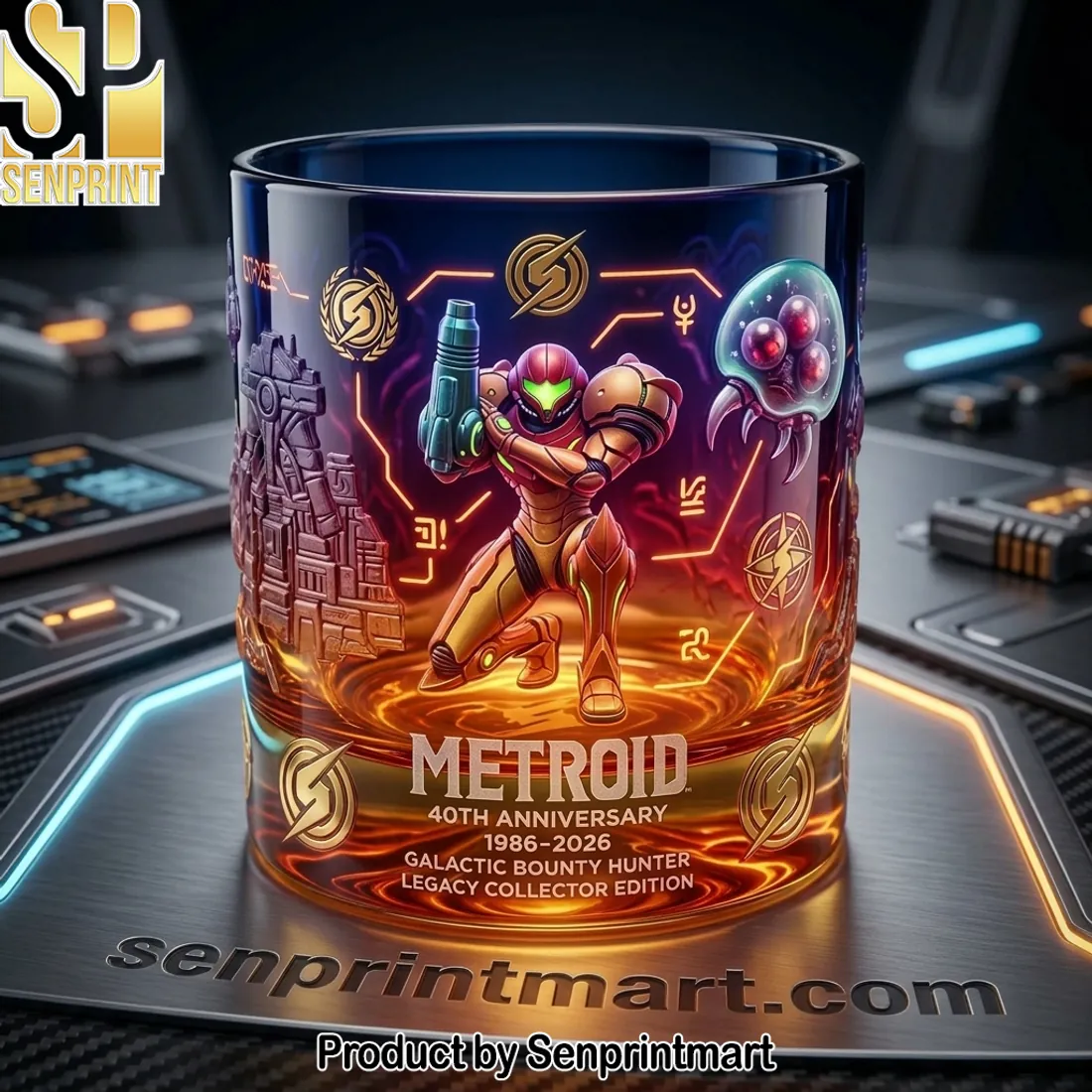 Metroid 40th Anniversary 1986-2026 Legacy Collector Edition Whiskey Glass