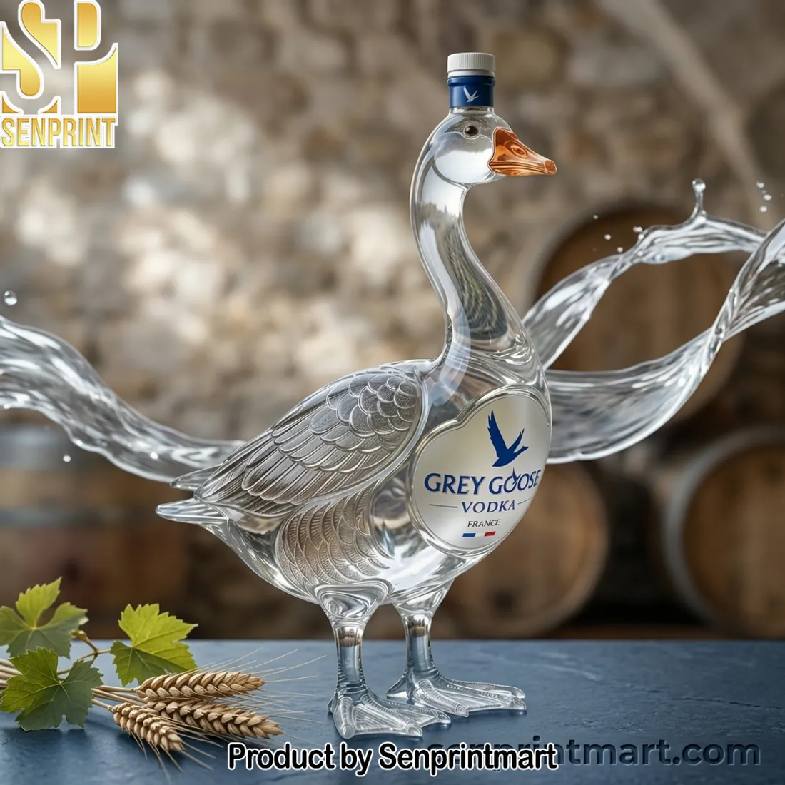 Grey Goose Vodka Goose Shaped Glass Bottle