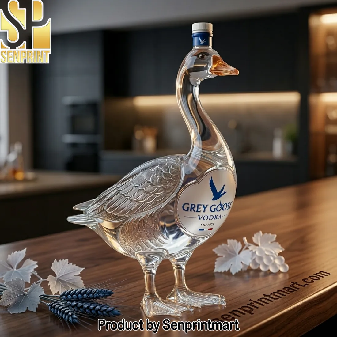 Grey Goose Vodka Goose Shaped Glass Bottle