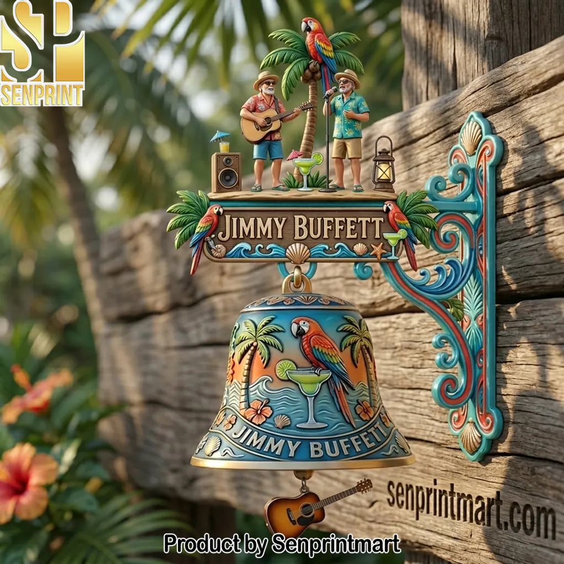 Jimmy Buffett Margaritaville Tropical 3D Decorative Wall Bell