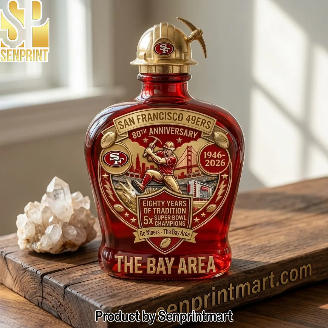 San Francisco 49ers 80th Anniversary 1946-2026 Commemorative Whiskey Bottle