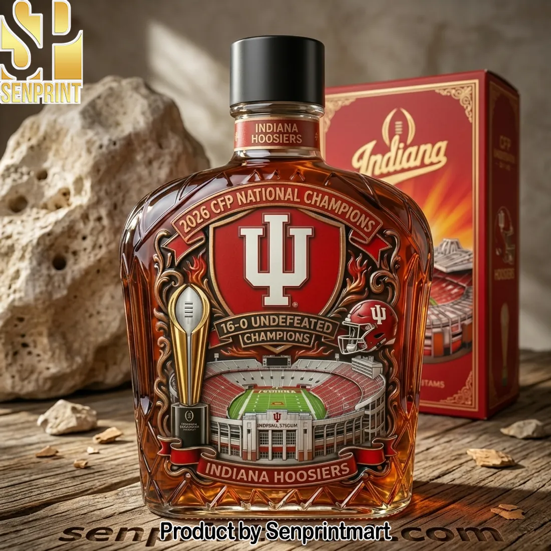 Indiana Hoosiers 2026 CFP National Champions Commemorative Whiskey Decanter