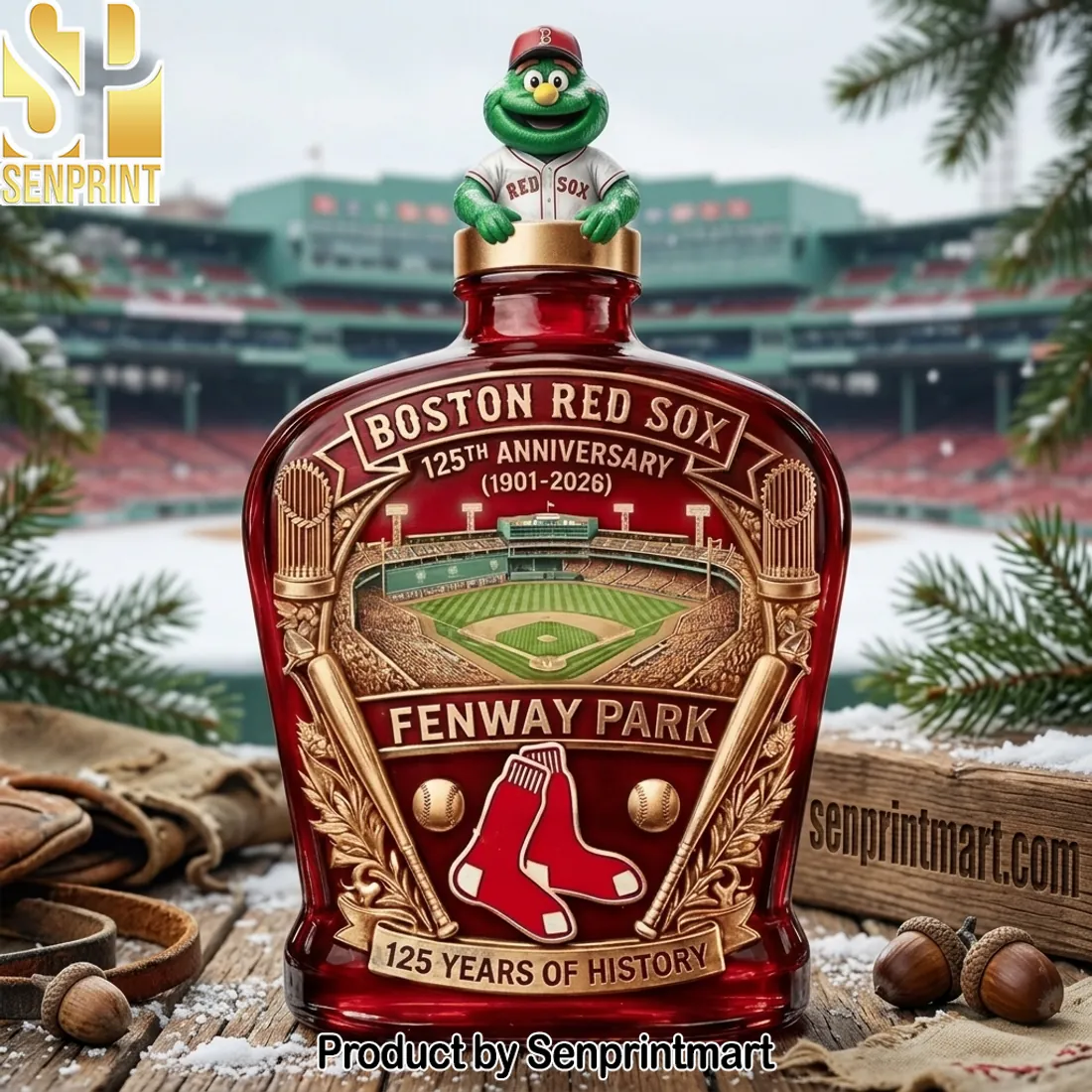 Boston Red Sox 125th Anniversary (1901-2026) Fenway Park Commemorative Whiskey Bottle