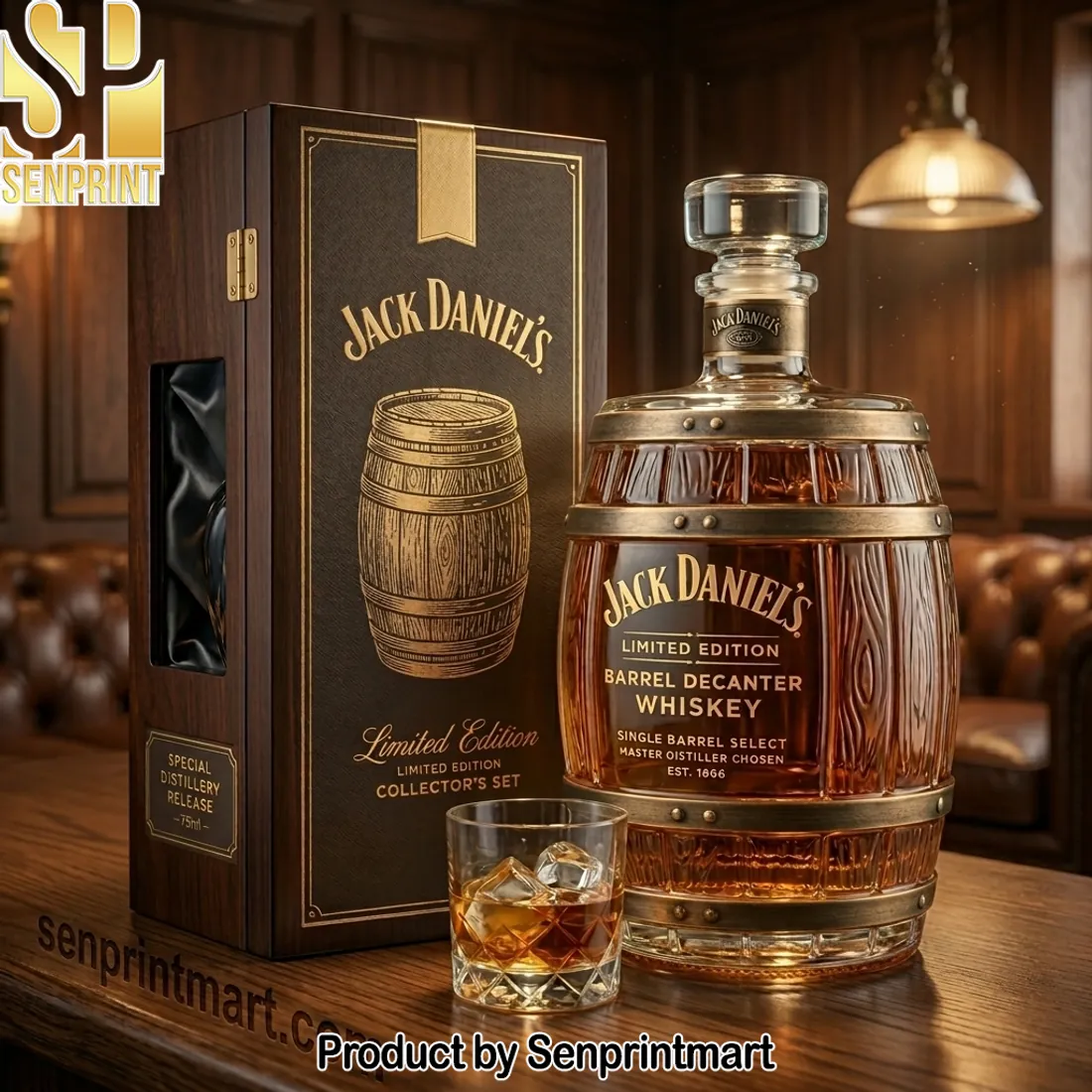 Jack Daniel’s Single Barrel Select Limited Edition Barrel Decanter Whiskey Set