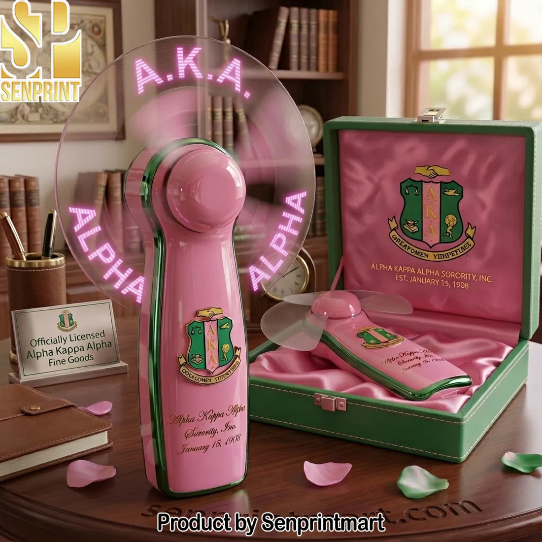 Alpha Kappa Alpha Officially Licensed LED Sorority Hand Fan