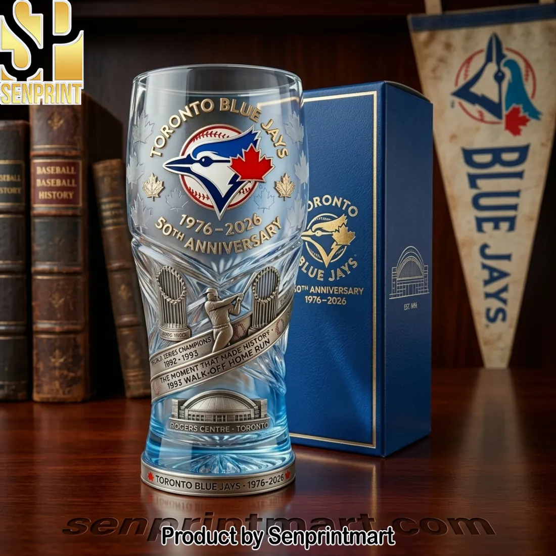 Toronto Blue Jays 50th Anniversary 1976-2026 Rogers Centre World Series Champions Beer Glass
