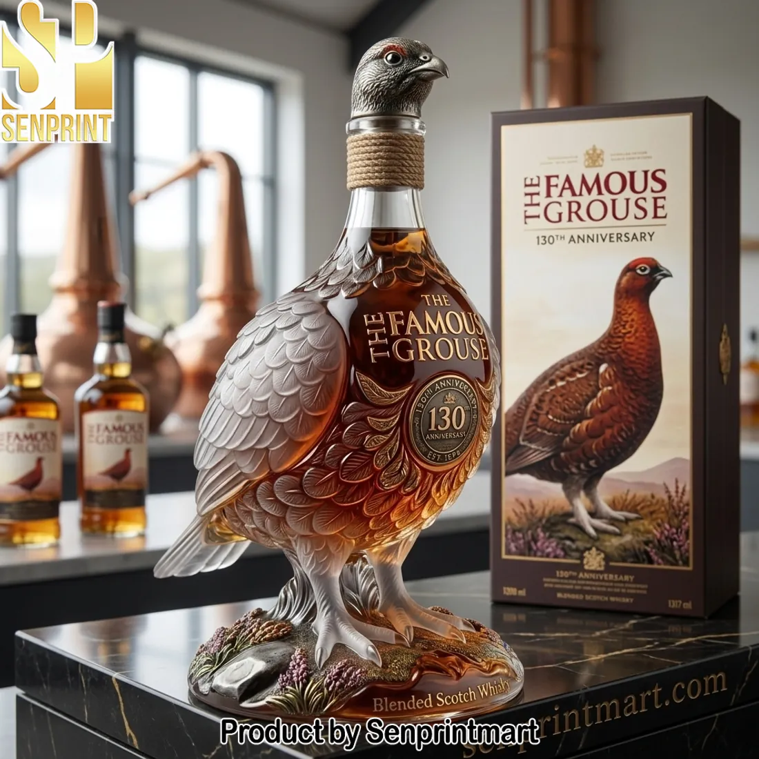 The Famous Grouse 130th Anniversary Collectible Bird Blended Scotch Whisky Bottle