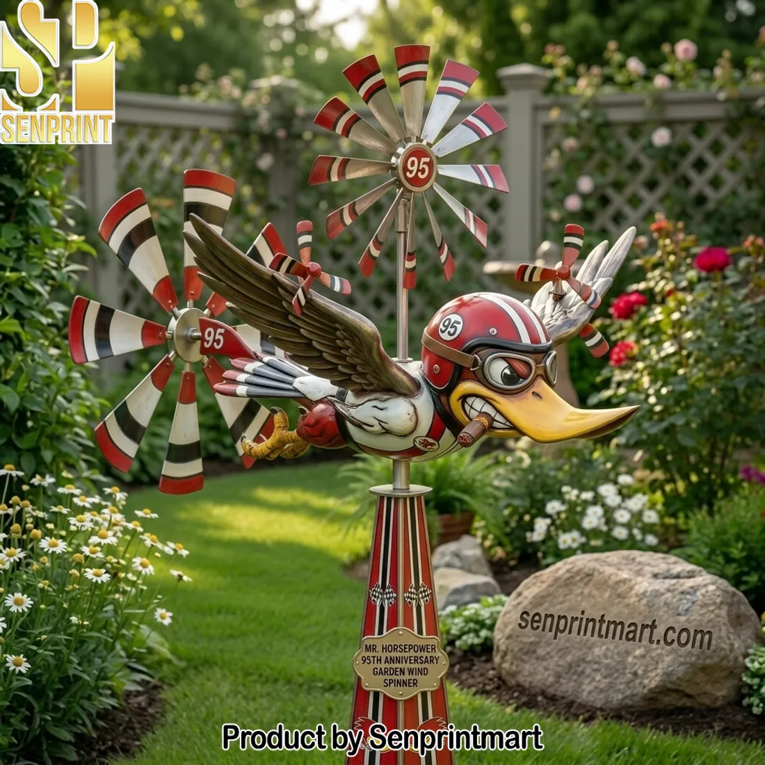 Mr. Horsepower 95th Anniversary Garden Wind Spinner