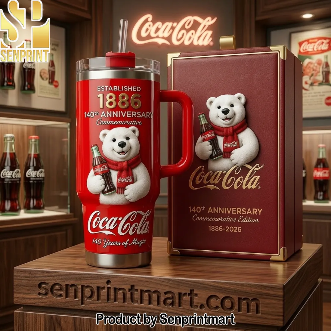 Coca-Cola 140th Anniversary Commemorative Polar Bear Insulated Tumbler