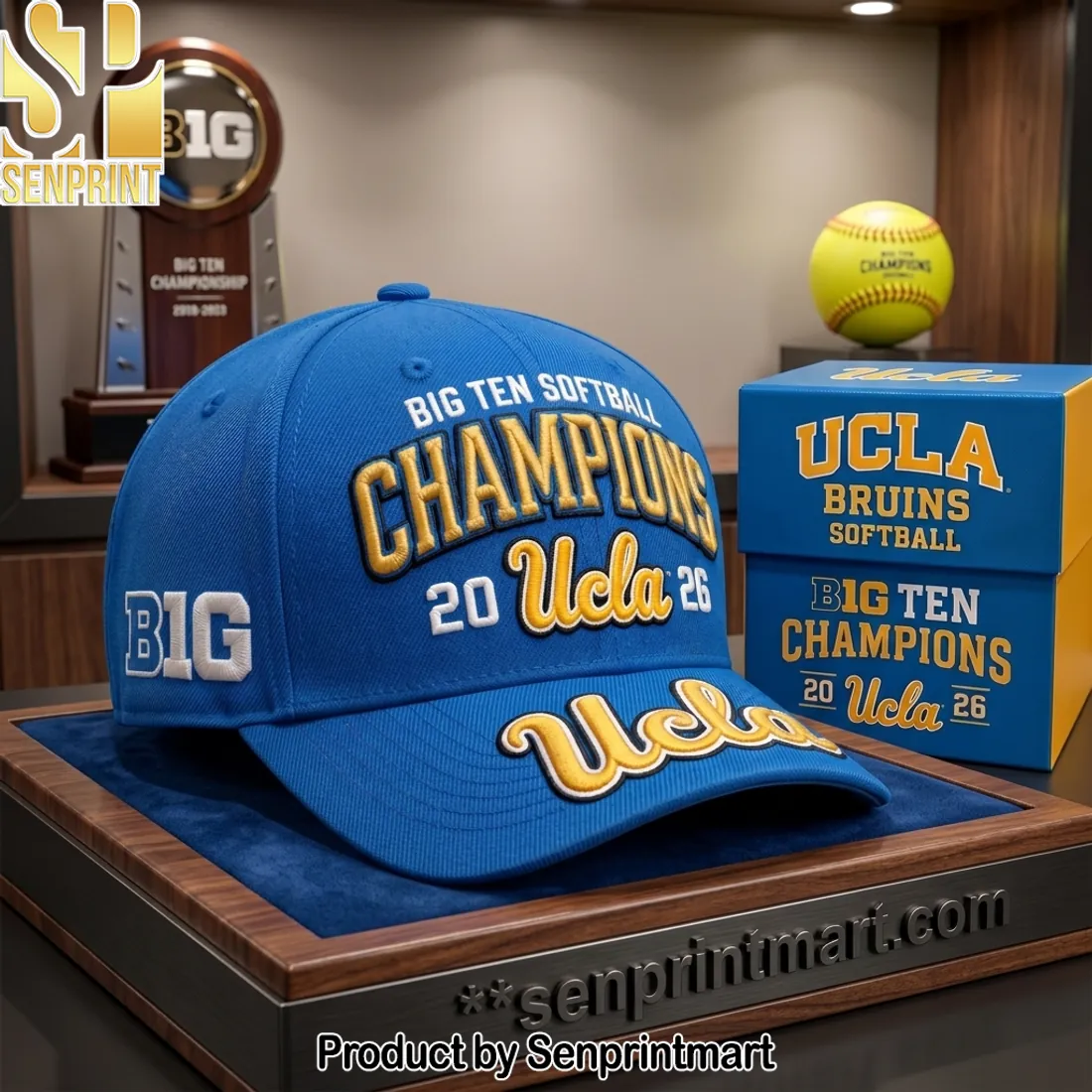 UCLA Bruins Big Ten Softball Champions 2026 Embroidered Cap