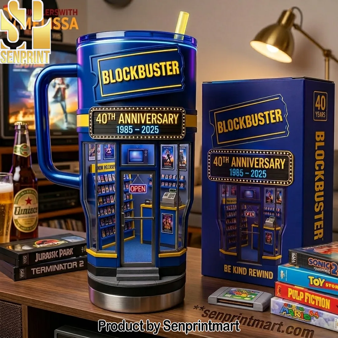 Blockbuster 40th Anniversary 1985-2025 Retro Video Store Tumbler