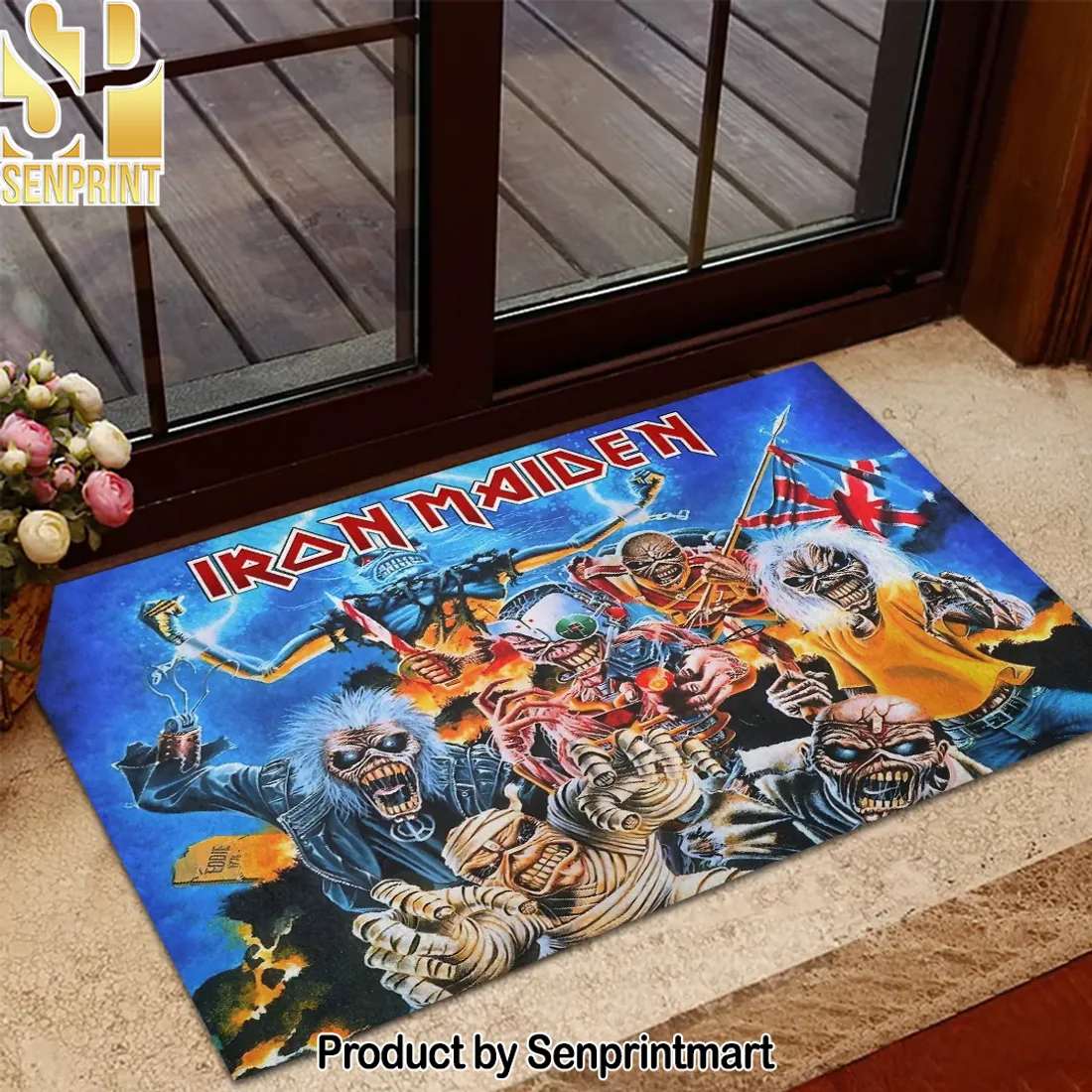 Iron Maiden Iconic Eddie Mascot Heavy Metal Band Doormat