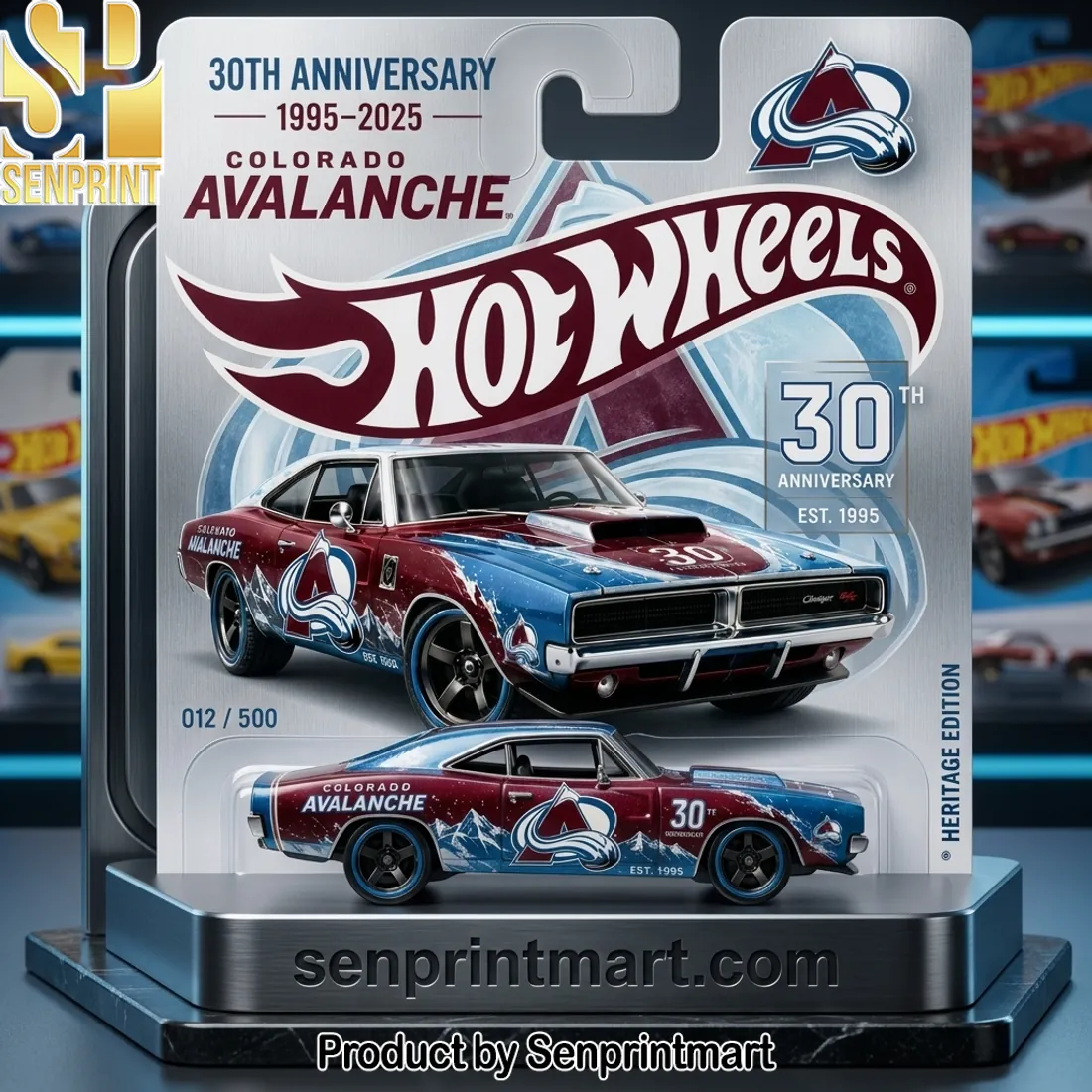 Hot Wheels Colorado Avalanche 30th Anniversary Limited Edition Charger Die Cast Car