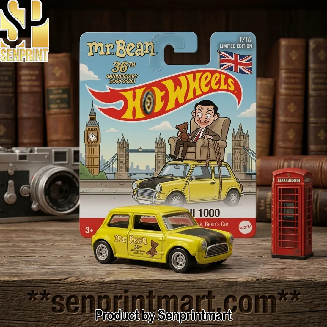 Hot Wheels Mr. Bean 36th Anniversary Austin Mini 1000 Limited Edition Die-Cast Model Car
