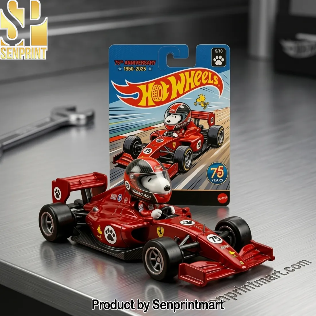 Hot Wheels Snoopy 75th Anniversary Ferrari F1 Speed Ace Die-cast Model