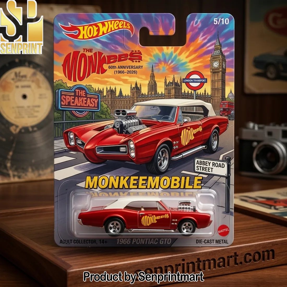 Hot Wheels The Monkees 60th Anniversary Monkeemobile Collector Die-Cast Car