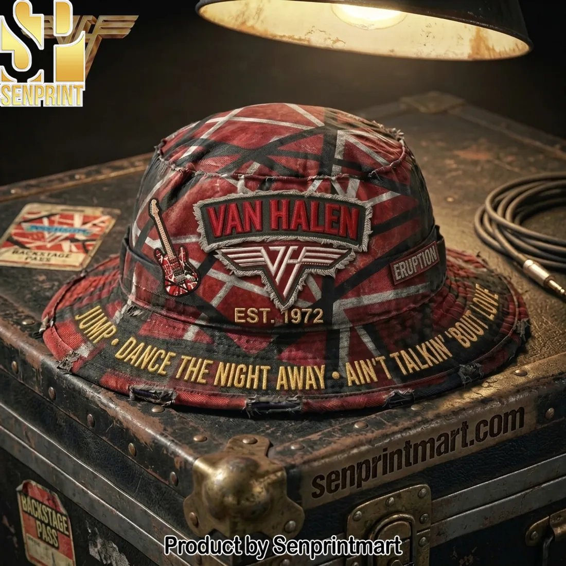 Van Halen Est. 1972 Eruption Vintage Distressed Bucket Hat