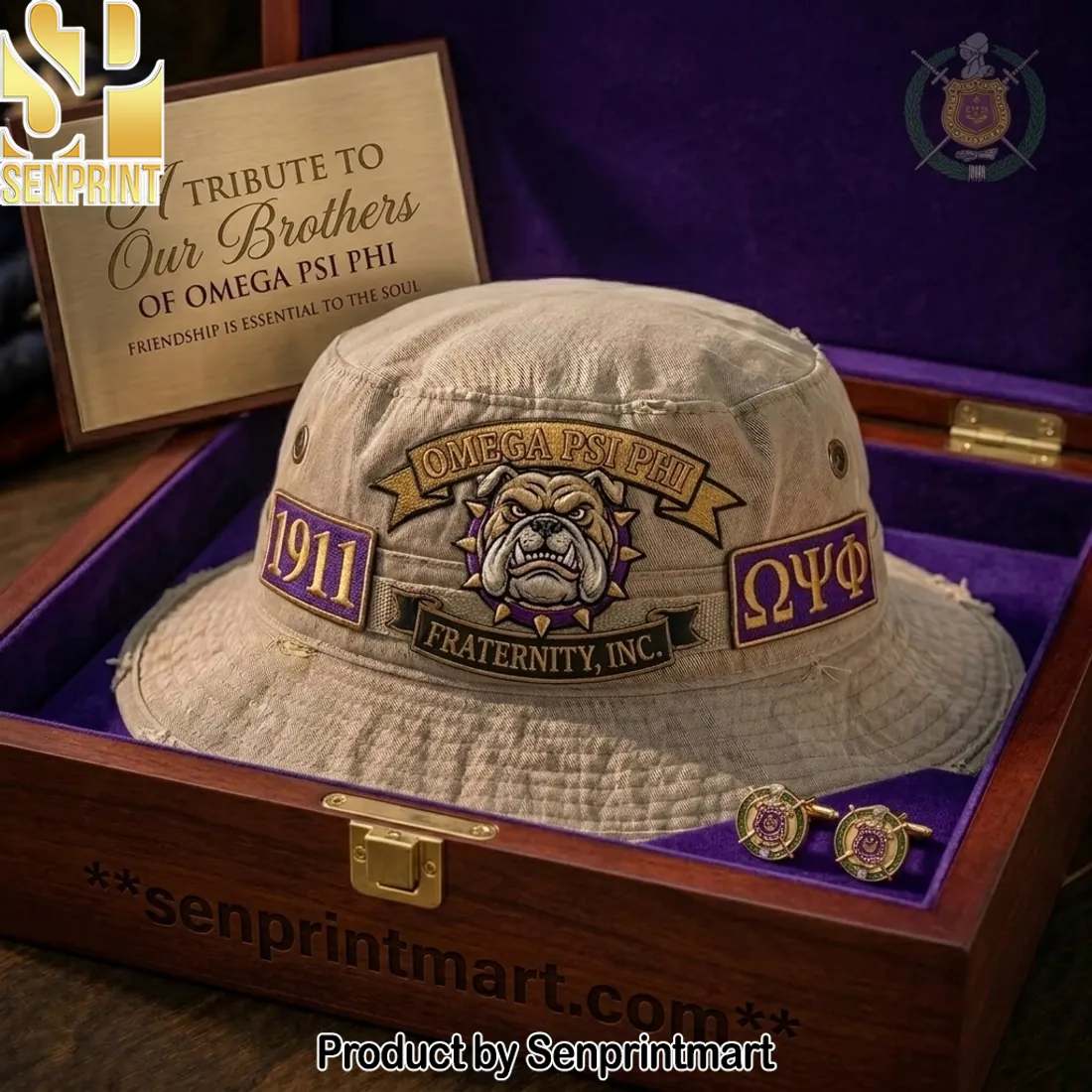 Omega Psi Phi 1911 Premium Fraternity Bucket Hat