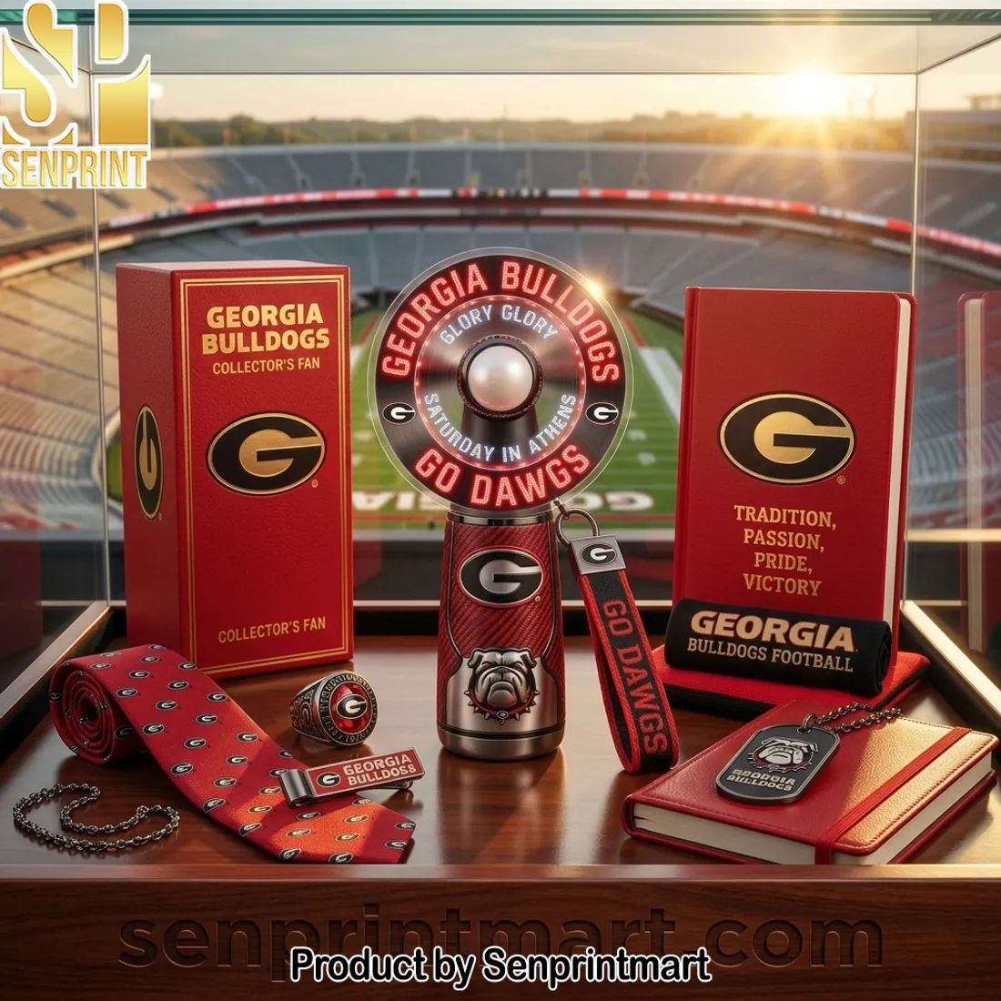 Georgia Bulldogs Collector’s LED Hand Fan with Go Dawgs Display