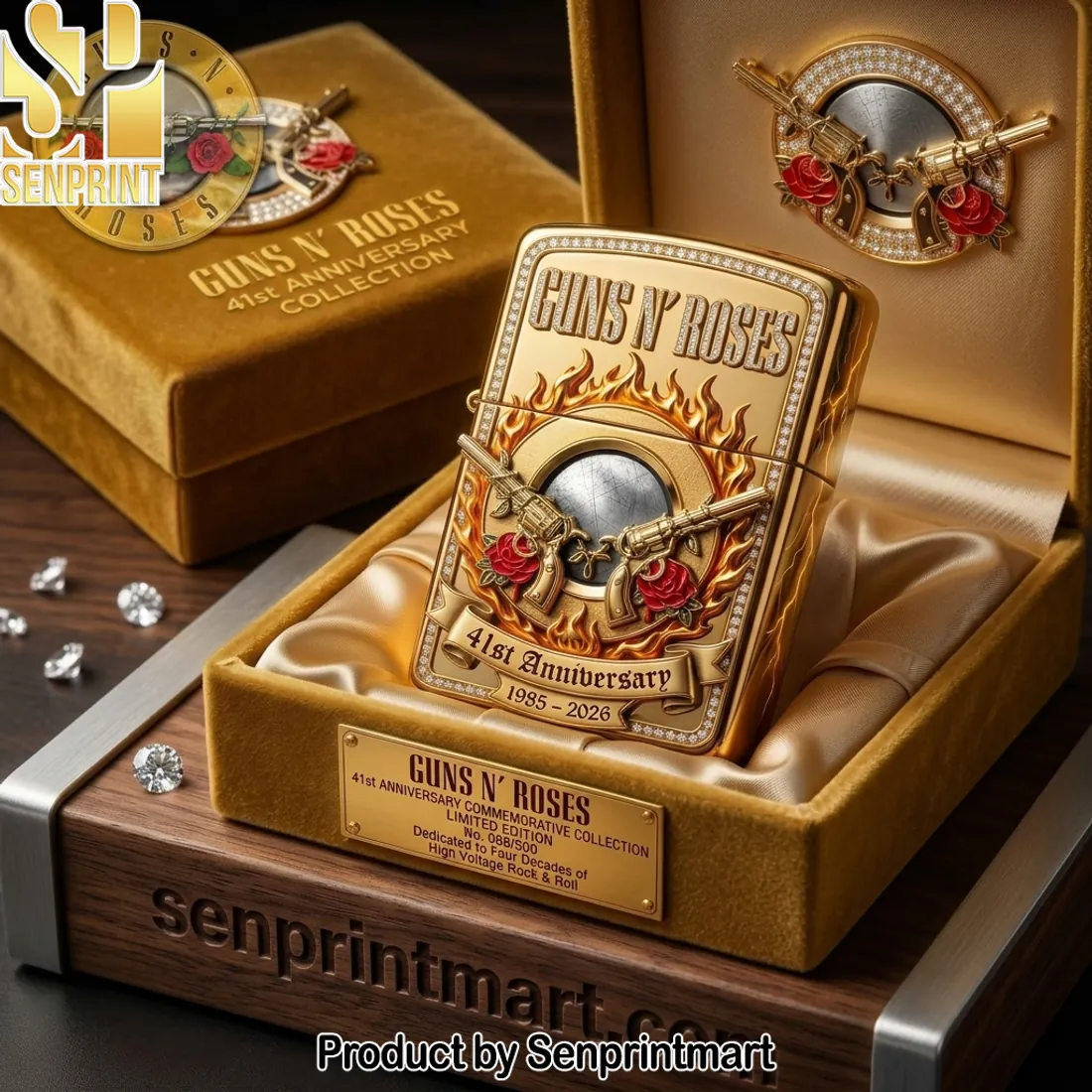 Guns N’ Roses 41st Anniversary Limited Edition Gold Lighter Case
