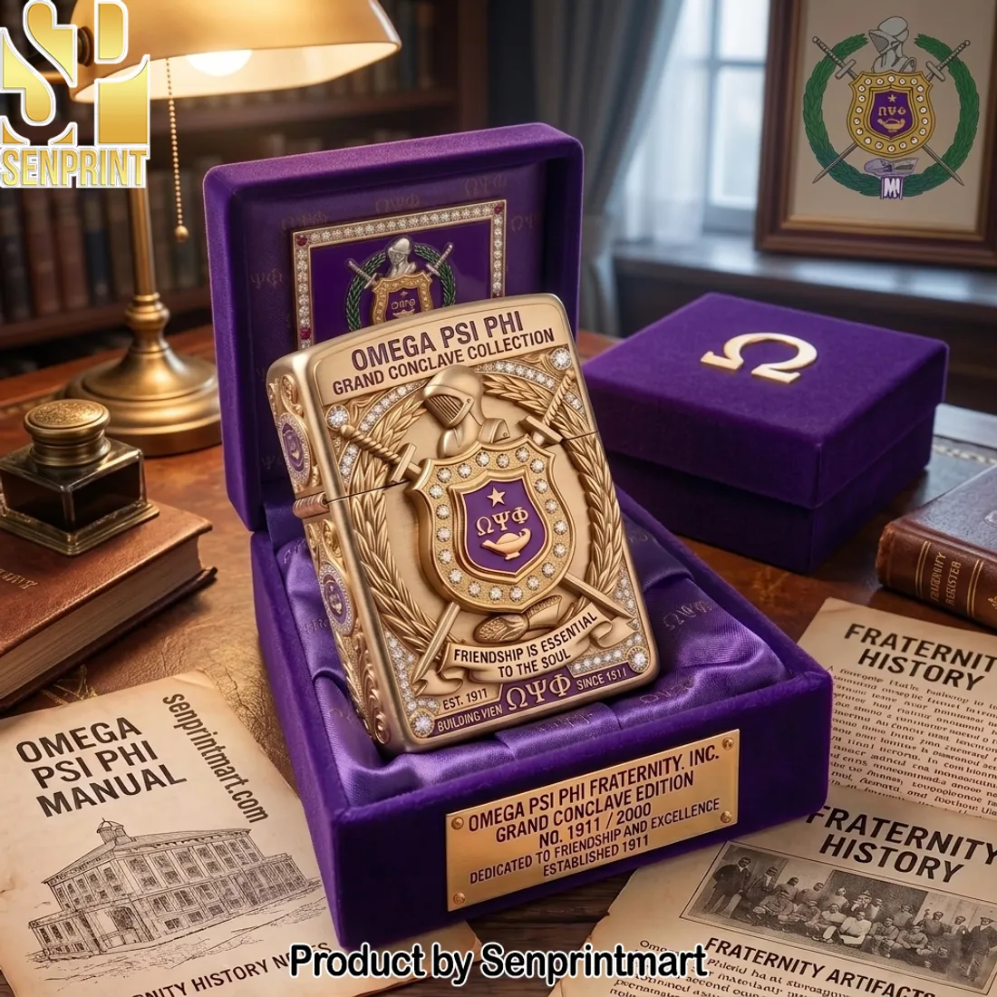 Omega Psi Phi Grand Conclave Luxury Gold Lighter